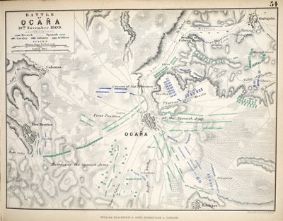 خريطة لمعركة أوكانا ، نشرها ويليام بلاكوود وأولاده ، إدنبرة وأندن ، 1848 (نقش يدوي) بواسطة الكسندر كيث جونستون