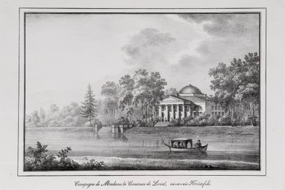 البيت الصيفي للكونتيسة دي لافال على سلسلة جزيرة أبتكارسكي مناظر سانت بطرسبرغ ، 1820s بواسطة ألكسندر بلوخارت