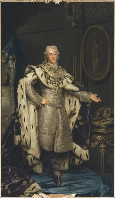 غوستاف الثالث دي سويدي - صورة لملك السويد جوستاف الثالث (1746-1792) ، بقلم روزلين ، ألكساندر (1718-1793). زيت على قماش بواسطة الكسندر روسلين
