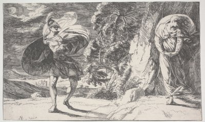Fingal Encounters Carbon Carglass ، طبع لأول مرة عام 1773 (حفر) بواسطة الكسندر رانسيمان