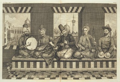 موسيقيون سوريون ، لوحة 4 من "تاريخ حلب الطبيعي" ، حانة. باتريك راسل ، 1794 بواسطة ألكسندر راسل