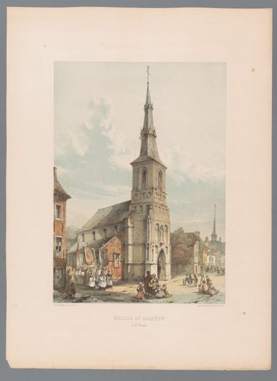 منظر لسينت مارتنكيرك في سينت ترويد Église de St. Martin à St. Trond (العنوان على الكائن) بواسطة الكسندر شيبكنز