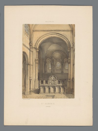 الجزء الداخلي من كنيسة Sint-Servaas في ماستريخت سانت سيرفيه (إنتيريور) (العنوان على الجسم) Monuments de Maastricht (عنوان السلسلة) بواسطة الكسندر شيبكنز