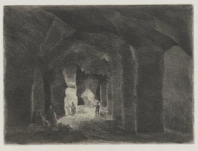 نظام نفق تحت الأرض في Sint Pietersberg في Maastricht Près de la Meuse ، 11 Eaux-Fortes (عنوان السلسلة) بواسطة الكسندر شيبكنز