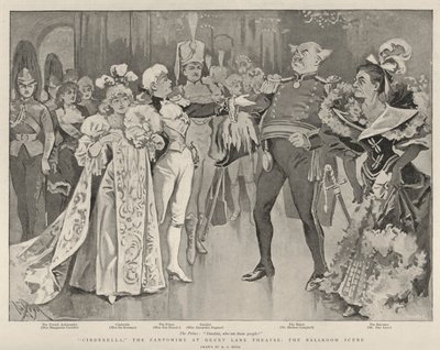 سندريلا ، Pantomime في مسرح دروري لين ، مشهد القاعة بواسطة Alexander Stuart Boyd