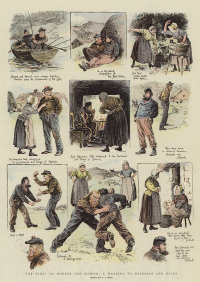 قصة حومش وحميش تحذير للأزواج والزوجات (chromolitho) بواسطة Alexander Stuart Boyd