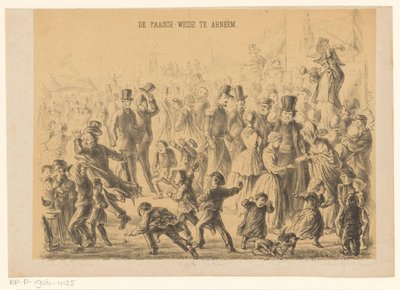 الناس في مرج عيد الفصح في أرنهيم Paasch-Weide في Arnhem (العنوان على الكائن) بواسطة جيريت جان ثيم