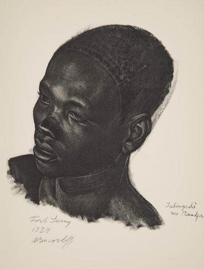 سلالة Ialingede ، Mandja. (فورت لامي) ، من رسومات ورسومات أفريقية ، تم تنفيذها خلال رحلة سيتروين سنتر أفريقيا ، المهمة الثانية Haardt Audouin-Dubreuil ، حانة. باريس ، 1927 (مضاءة بالألوان بواسطة Alexander Yakovlev