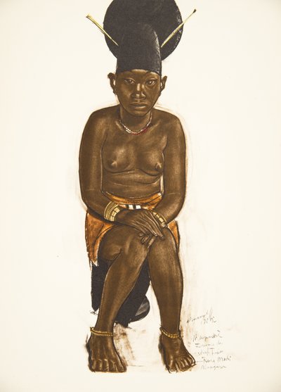 Napudre ، امرأة من توبا (Niangara) Haut Ouelle ، من رسومات ولوحات من أفريقيا ، تم إعدامها خلال رحلة Citroen Centre Africa ، البعثة الثانية Haardt Audouin-Dubreuil ، حانة. باريس ، 1927 ( بواسطة ألكسندر ياكوفليف