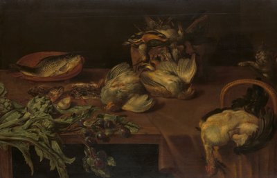حياة صامتة مع السمك وجراد البحر والمحار بواسطة Alexander van Adriaenssen