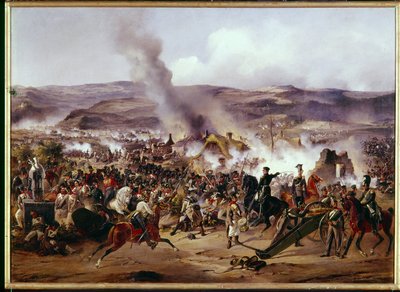 الحروب النابليونية: معركة كولم (Chlumec الحالية) في بوهيميا (جمهورية التشيك) ​​في 8/30/1813 معارضة الجيش الفرنسي لتحالف القوات البروسية والنمساوية والروسية ، خلال الحملة الألمانية. اللوحة بواسطة الإسكندر بواسطة ألكسندر فون كوتزيبو