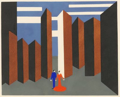 تصميم خلاب من مجموعة Décors de Théâtre ، 1930. بواسطة الكسندرا الكسندروفنا اكستر