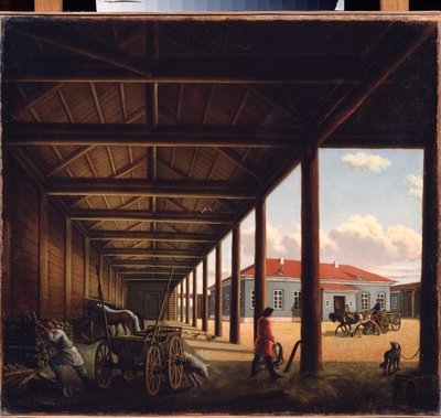 محطة Stagecoach - لوحة ألكسندرا أليكسييفنا فينيتسيانوفا (1816-1882) ، زيت على قماش ، الفن الروسي في القرن التاسع عشر - معرض الفنون الإقليمي ، تفير (روسيا) بواسطة الكسندرا أليكسييفنا فينيتسيانوفا