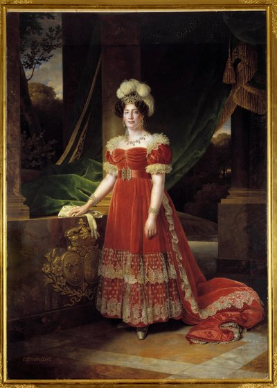 صورة لدوقة أنغوليم ماري تيريز شارلوت من فرنسا المعروفة باسم مدام رويال (1778-1851) لوحة رسمها الكسندر فرانسوا كاميناد (1789-1862) 1827 صن. 2،57 × 1،85 م بواسطة الكسندر فرانسوا كامينيد