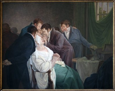 عملية الساد بواسطة Baron Guillaume Dupuytren (1777-1835). لوحة للكسندر جان دراونيت ، اسم مستعار للكسندر جان دوبوا (1791-1834) ، زيت على خشب بواسطة الكسندر جان دوبوا دراهونيت