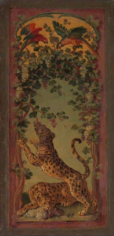 فهود باخوس يأكلون العنب ، كاليفورنيا. 1719-20. بواسطة الكسندر فرانسوا ديسبورتس