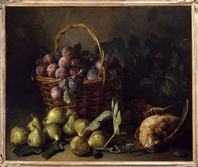 رسم الحياة الساكنة والتين والبرقوق بقلم فرانسوا ديسبورتس (1661-1743) القرن الثامن عشر ، باريس ، الفنون الزخرفية بواسطة الكسندر فرانسوا ديسبورتس