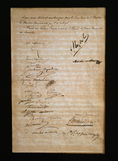 Final page of the marriage certificate between Marie Louise of Austria or Maria Luigia of Parma (1791-1847) and Napoleon Bonaparte (1769-1821) بواسطة الكسندر جبرائيل (بعد) ديكامبس