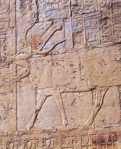 Painted relief of goddess Hathor in form of cow بواسطة الكسندر جبرائيل (بعد) ديكامبس