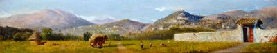 Tuscan Landscape by Lorenzo Gelati (1824-1893), oil on cardboard بواسطة الكسندر جبرائيل (بعد) ديكامبس