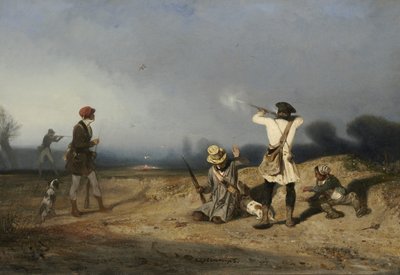 صيد الطيور ، 1830 بواسطة الكسندر جابرييل ديكامبس