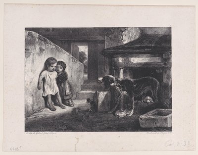 أطفال خائفون من Snarling Dog ، من سلسلة مشاهد الصيد ، 1829. بواسطة الكسندر جابرييل ديكامبس