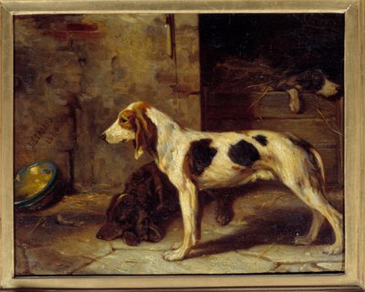 رسم الكلاب Brifauts بواسطة الكسندر غابرييل ديكامبس (1803-1860) 1843 صن. 0،25x0،32 م بواسطة الكسندر جابرييل ديكامبس