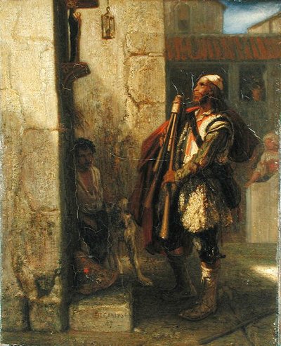 بيفيرارو أمام مادونا ، 1847 بواسطة الكسندر جابرييل ديكامبس