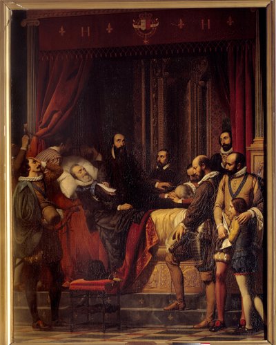 وفاة ملك فرنسا هنري الرابع (1553-1610) ، جسده معروض في متحف اللوفر بواسطة الكسندر هيسه (1806-1879) بواسطة الكسندر جان بابتيست هيسه