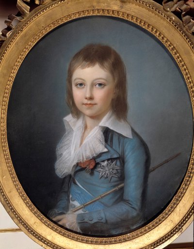 صورة لويس السابع عشر (1785-1795) تصور في لوحة دولفين باستيل بواسطة ألكسندر كوتشارسكي (1741-1819). خافت 0.62 × 0.52 م. فرساي وقلاع فرساي وتريانون بواسطة الكسندر كوتشارسكي