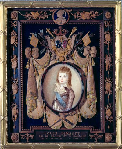 صورة للدلفين لويس السابع عشر (1785-1795). لوحة مصغرة على العاج لألكسندر كوتشارسكي (1741-1819) بواسطة الكسندر كوتشارسكي