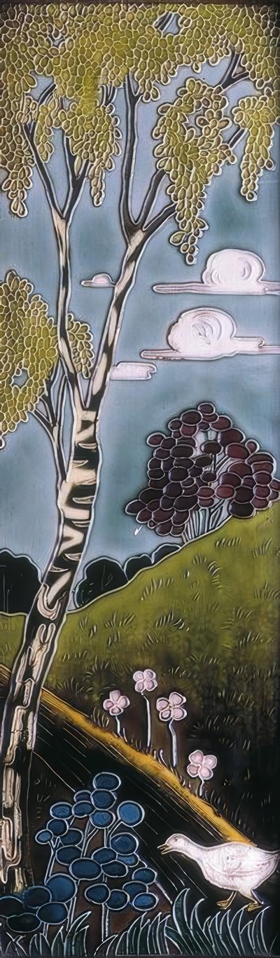 مينا حديثة. تفاصيل البط والأشجار. بواسطة ألكسندر دي ريكير