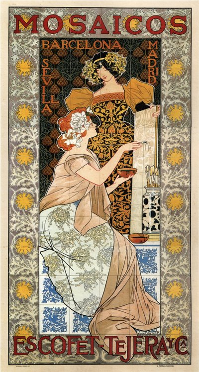 ملصق إعلان فسيفساء Escofet-Tejera ، 1900 بواسطة Alexandre de Riquer