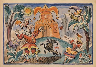 رسم توضيحي لحرب Petrushka و Stepka-Rastrepka بواسطة Evgeni Schwartz ، 1925 بواسطة اليكسي الكسندروفيتش راداكوف