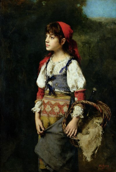فتاة جميلة من الفلاحين بواسطة Alexei Alexevich Harlamoff