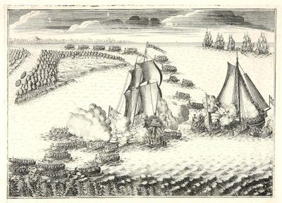 المعركة عند مصب نيفا في 18 مايو 1703 ، 1720s بواسطة أليكسي فيودوروفيتش زوبوف