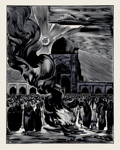 تحرير المرأة المسلمة. حرق الحجاب ، 1928 بواسطة أليكسي إيليتش كرافشينكو
