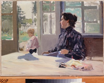 على الشرفة - رسم ألكسندر ستيبانوفيتش ستيبانوف (1858-1923) ، زيت على قماش ، فن روسي ، أواخر القرن التاسع عشر وأوائل القرن العشرين ، الحداثة - متحف الدولة للفنون ، نيجني نوفغورود (روسيا) بواسطة أليكسي ستيبانوفيتش ستيبانوف