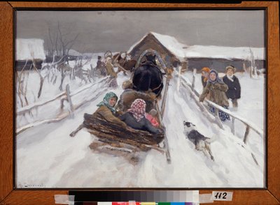 مزلقة أثناء ماردي غرا (القيادة أثناء Shrovetide) - رسم أليكسي ستيبانوفيتش ستيبانوف (1858-1923) ، زيت على قماش بواسطة أليكسي ستيبانوفيتش ستيبانوف