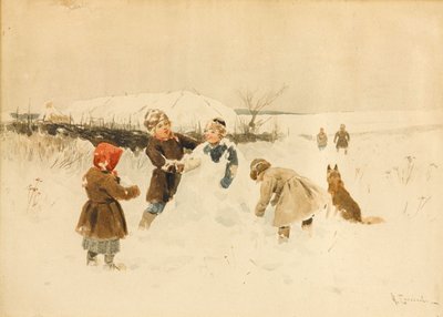صنع رجل ثلج ، 1891. بواسطة أليكسي ستيبانوفيتش ستيبانوف