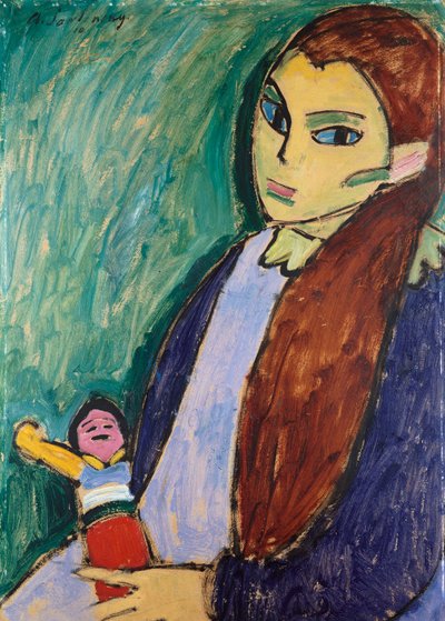 فتاة مع دمية ، 1910 بواسطة Alexej von Jawlensky