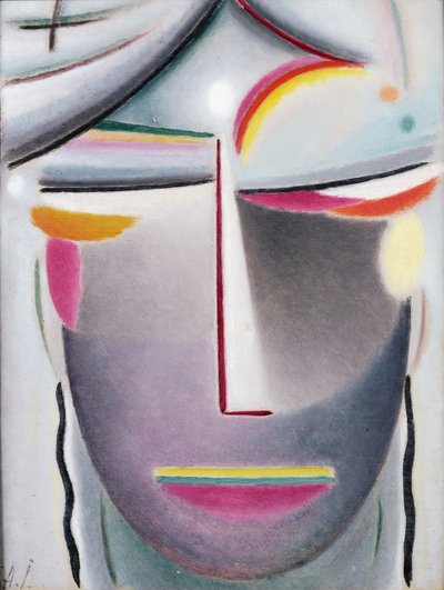 الرأس (بوذا المظلم) ، 1927 (زيت على قماش موضوعة على متن) بواسطة Alexej von Jawlensky