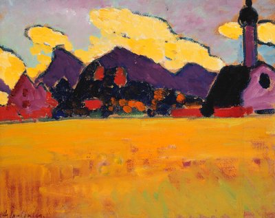 المناظر الطبيعية بالقرب من مورناو ؛ منظر طبيعي بالقرب من مورناو ، ج بواسطة Alexej von Jawlensky