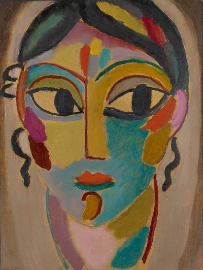 رأس باطني: رأس فتاة ، 1918 (زيت على ورق مقوى) بواسطة Alexej von Jawlensky