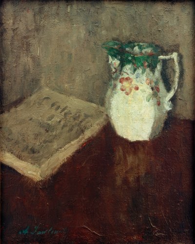 لا تزال الحياة مع إبريق وكتاب بواسطة Alexej von Jawlensky