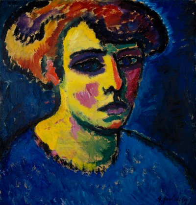 تيتي دي فام (رأس امرأة) - رسم أليكسي فون جافلينسكي (1864-1941) زيت على ورق مقوى (52.2 × 50.2 سم) بواسطة Alexej von Jawlensky