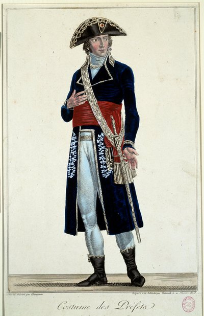 بدلة زرقاء. نقش أليكسيس شاتينييه (1772-1817) بواسطة Alexis Chataigner