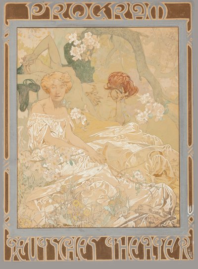مسرح ألماني. برنامج مسرحي ، 1908. بواسطة ألفونس ماري موتشا