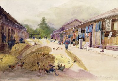 مظلات تجفيف بعد عاصفة ممطرة ، حوالي عام 1889 (ألوان مائية على ورق) بواسطة ألفريد إيست