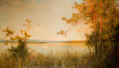 Reedy Mere And Sunlit Hills ، 1890-1891. بواسطة ألفريد إدوارد إيست